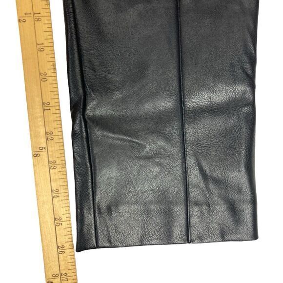 Ted Baker Pants Womens 2 Black Faux Leather Hi Waist Pleated Belted Classic NEW - Picture 13 of 16